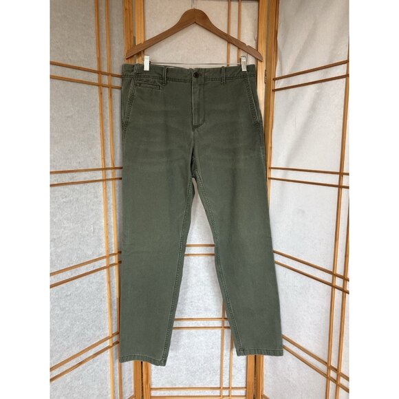 Men’s Gap Khakis Lived In Tapered Cotton Chinos, Green Pants 33 X 32 - Picture 1 of 9